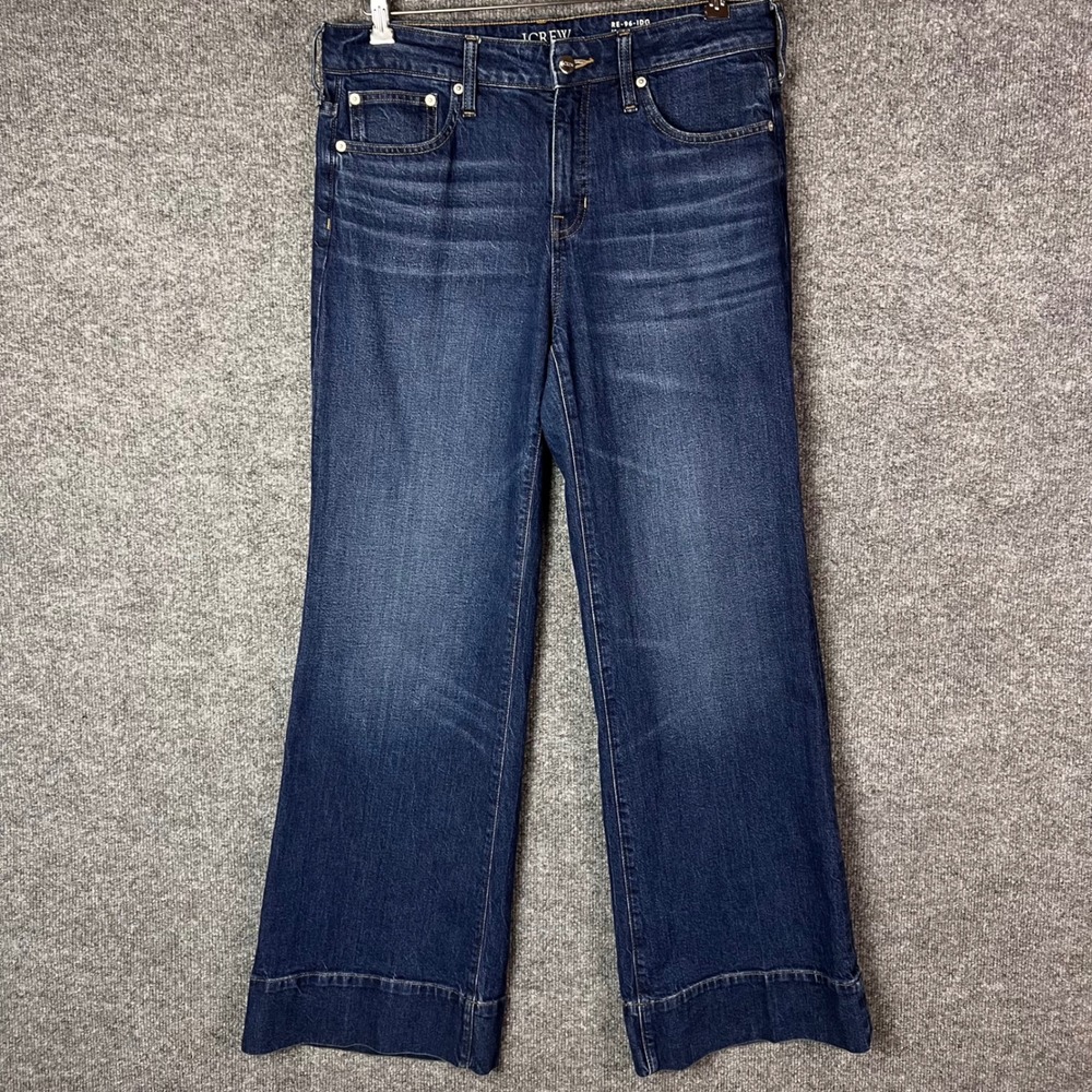 J.Crew Wide Leg Low Rise Jeans Womens 29 Dark Wash Re-Imagined Denim